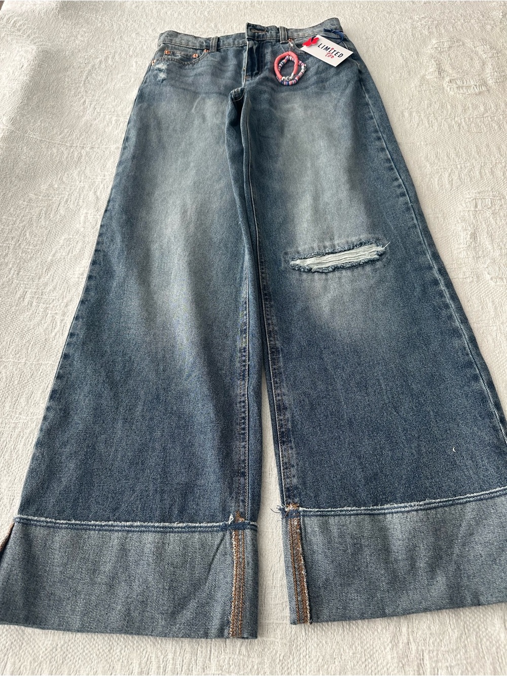 Limited Too Light Blue Denim Jeans with Tan Stitching